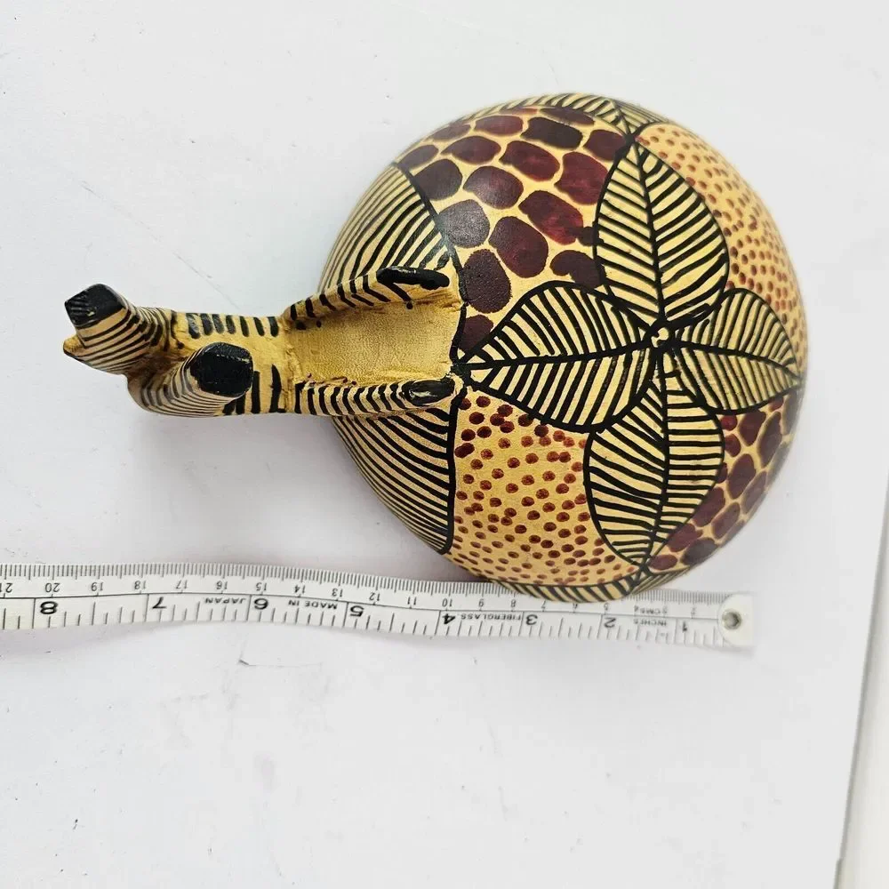 Hand‎ Carved African Wood Zebra Handle Bowl Home Decor Dish